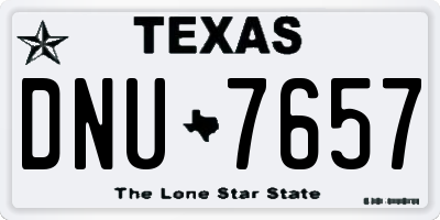 TX license plate DNU7657