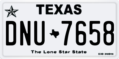 TX license plate DNU7658