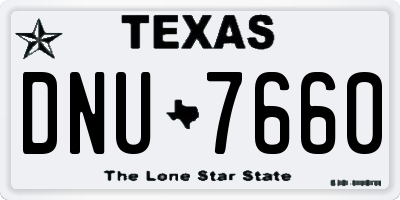 TX license plate DNU7660