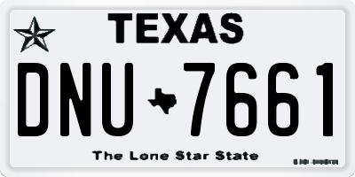 TX license plate DNU7661