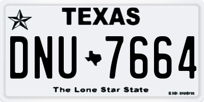 TX license plate DNU7664