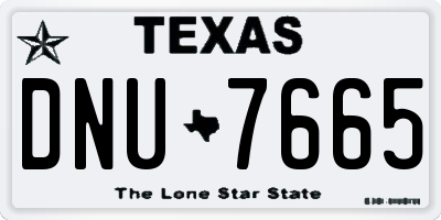 TX license plate DNU7665