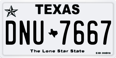 TX license plate DNU7667