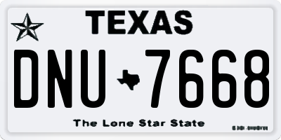 TX license plate DNU7668