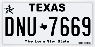 TX license plate DNU7669