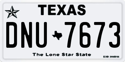 TX license plate DNU7673