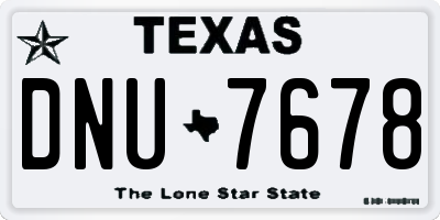 TX license plate DNU7678