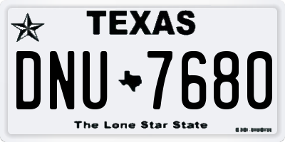 TX license plate DNU7680