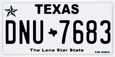 TX license plate DNU7683