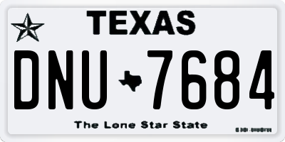 TX license plate DNU7684