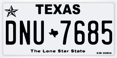 TX license plate DNU7685