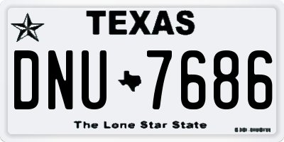 TX license plate DNU7686