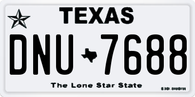TX license plate DNU7688