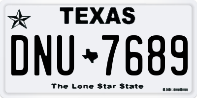TX license plate DNU7689