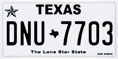 TX license plate DNU7703
