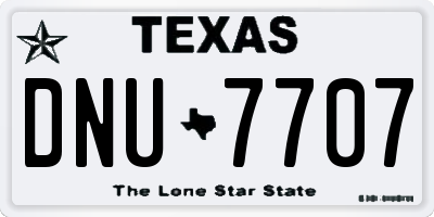 TX license plate DNU7707