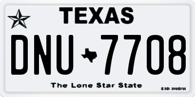 TX license plate DNU7708