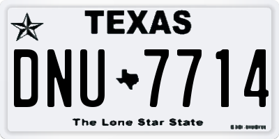 TX license plate DNU7714