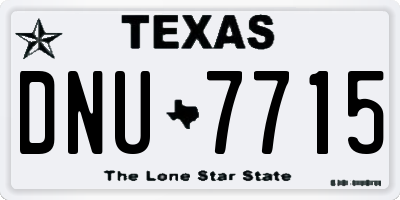 TX license plate DNU7715