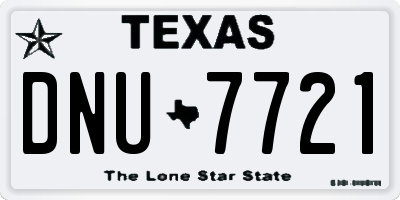 TX license plate DNU7721