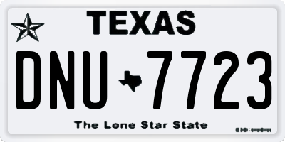 TX license plate DNU7723
