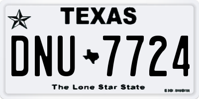 TX license plate DNU7724