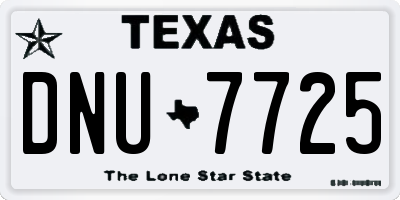 TX license plate DNU7725
