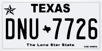TX license plate DNU7726