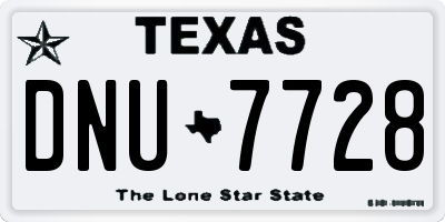TX license plate DNU7728