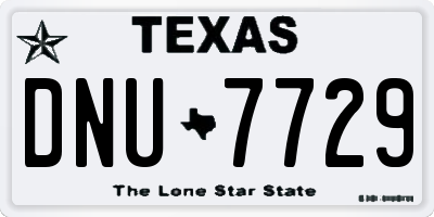 TX license plate DNU7729