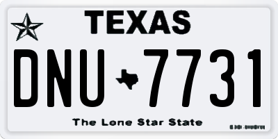 TX license plate DNU7731