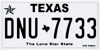 TX license plate DNU7733