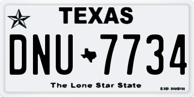 TX license plate DNU7734