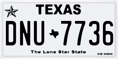 TX license plate DNU7736
