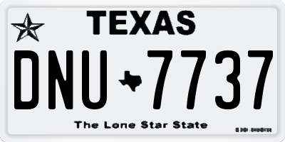 TX license plate DNU7737