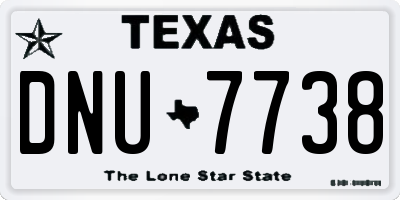 TX license plate DNU7738
