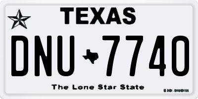 TX license plate DNU7740