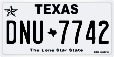 TX license plate DNU7742