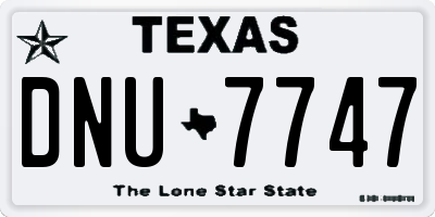 TX license plate DNU7747