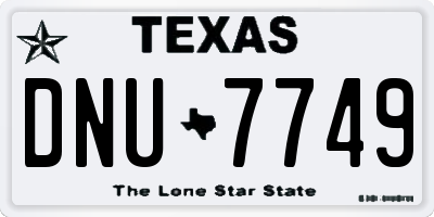 TX license plate DNU7749