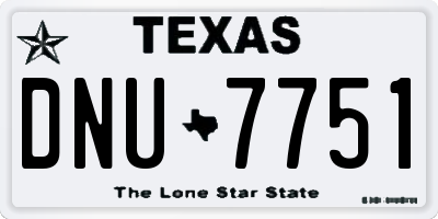 TX license plate DNU7751