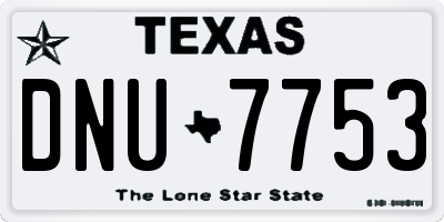 TX license plate DNU7753