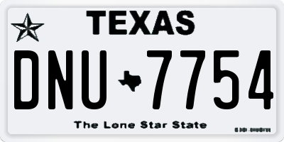 TX license plate DNU7754