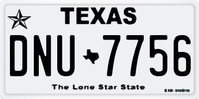 TX license plate DNU7756