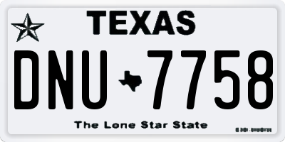 TX license plate DNU7758