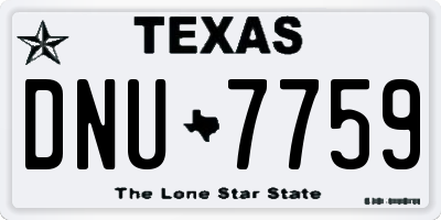 TX license plate DNU7759