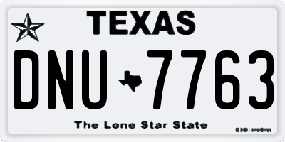 TX license plate DNU7763