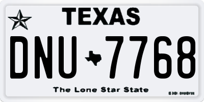 TX license plate DNU7768