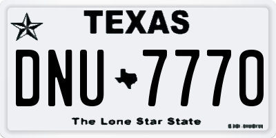 TX license plate DNU7770