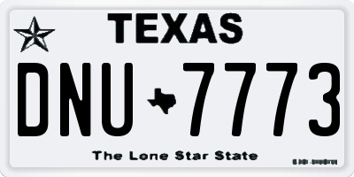 TX license plate DNU7773